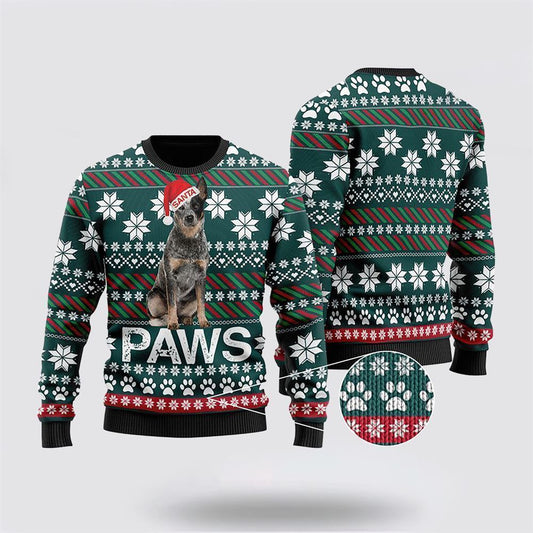 Pet Dog Sweater, Australian Cattle Dog Santa PrintedUgly Christmas Sweater, Gift For Dog Love, Winter Fashion