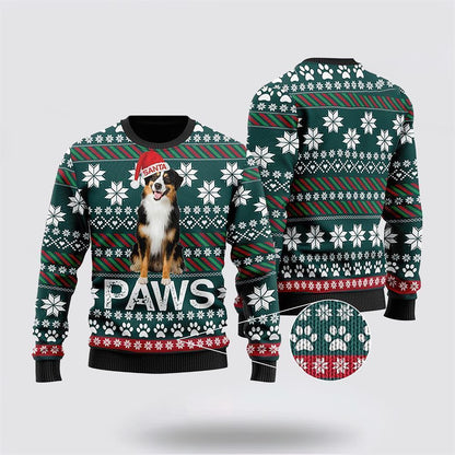 Pet Dog Sweater, Australian Shepherd Santa PrintedUgly Christmas Sweater, Gift For Dog Love, Winter Fashion