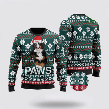 Pet Dog Sweater, Bernese Mountain Dog Santa PrintedUgly Christmas Sweater, Gift For Dog Love, Winter Fashion