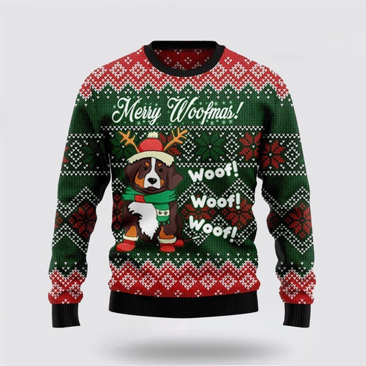 Pet Dog Sweater, Bernese Mountain Dog WoofmasUgly Christmas Sweater, Gift For Dog Love, Winter Fashion