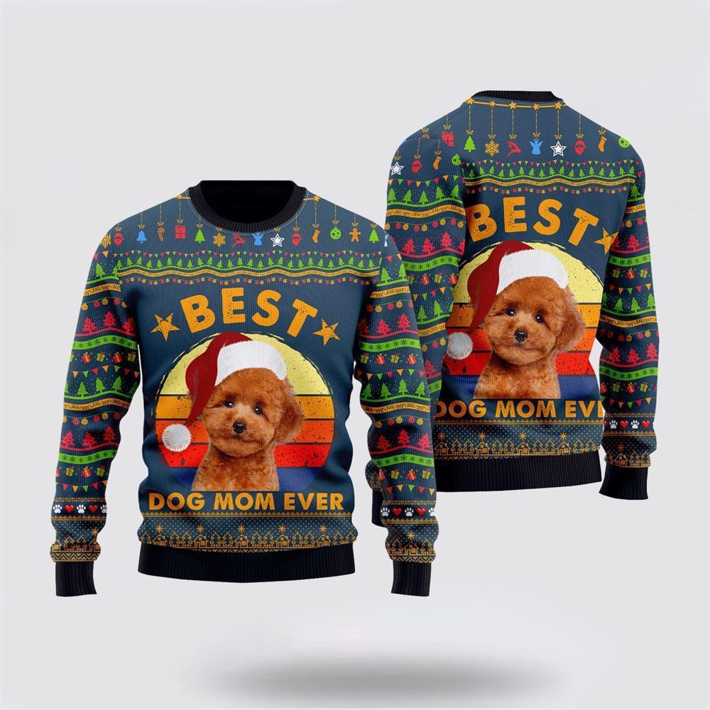 Pet Dog Sweater, Best Poodle Dog Mom EverUgly Christmas Sweater, Gift For Dog Love, Winter Fashion