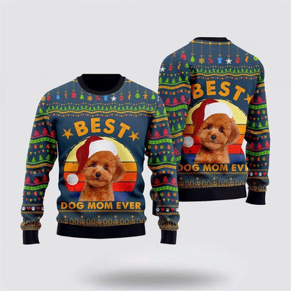 Pet Dog Sweater, Best Poodle Dog Mom EverUgly Christmas Sweater, Gift For Dog Love, Winter Fashion