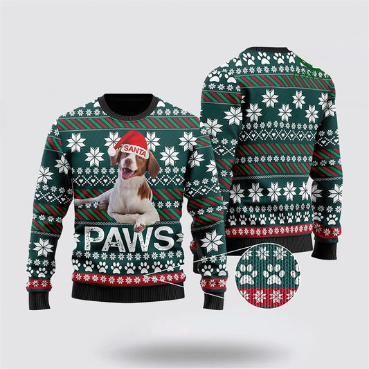 Pet Dog Sweater, Brittany Santa PrintedUgly Christmas Sweater, Gift For Dog Love, Winter Fashion