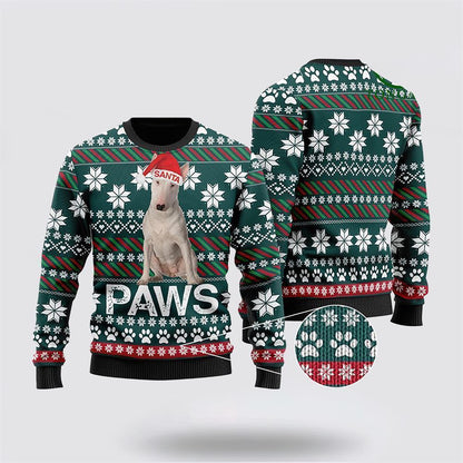 Pet Dog Sweater, Bull Terrier Santa PrintedUgly Christmas Sweater, Gift For Dog Love, Winter Fashion