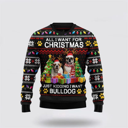 Pet Dog Sweater, BulldogsUgly Christmas Sweater, Gift For Dog Love, Winter Fashion