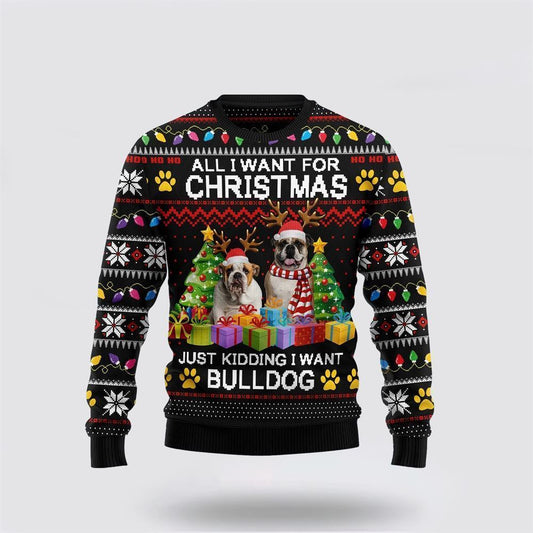 Pet Dog Sweater, BulldogsUgly Christmas Sweater, Gift For Dog Love, Winter Fashion