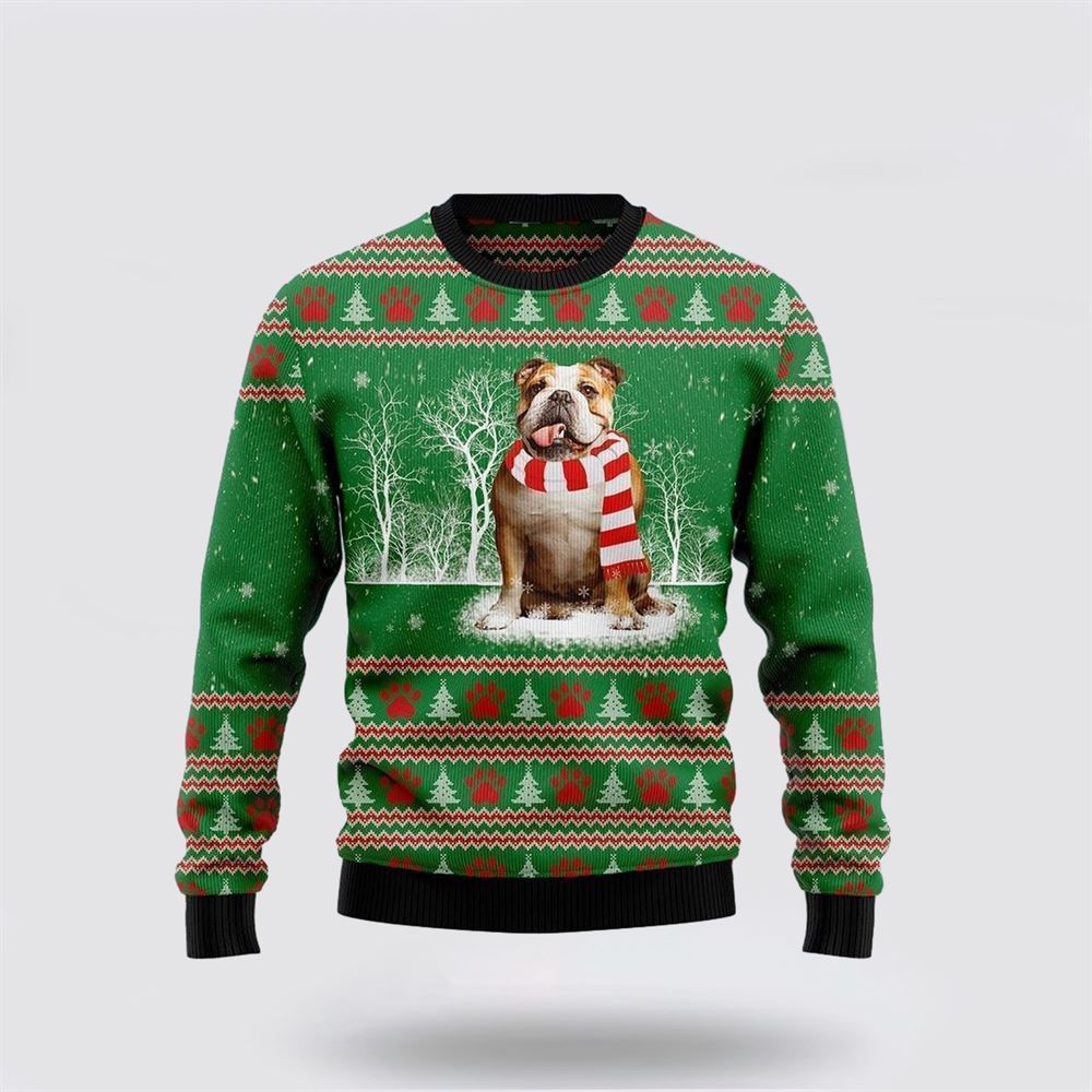 Pet Dog Sweater, Bulldogs TreeUgly Christmas Sweater, Gift For Dog Love, Winter Fashion