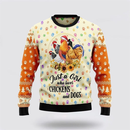Pet Dog Sweater, Chickens And DogsUgly Christmas Sweater, Gift For Dog Love, Winter Fashion