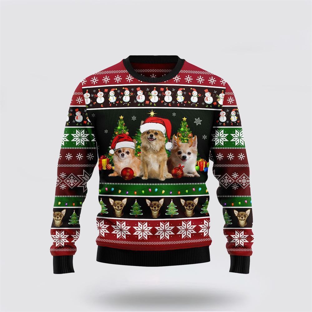 Pet Dog Sweater, Chihuahua Group BeautyUgly Christmas Sweater, Gift For Dog Love, Winter Fashion