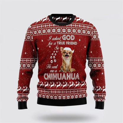 Pet Dog Sweater, Chihuahua True FriendUgly Christmas Sweater, Gift For Dog Love, Winter Fashion