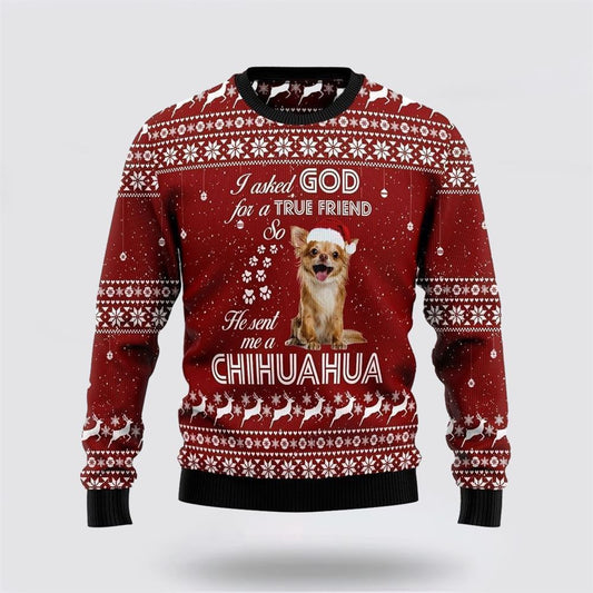 Pet Dog Sweater, Chihuahua True FriendUgly Christmas Sweater, Gift For Dog Love, Winter Fashion