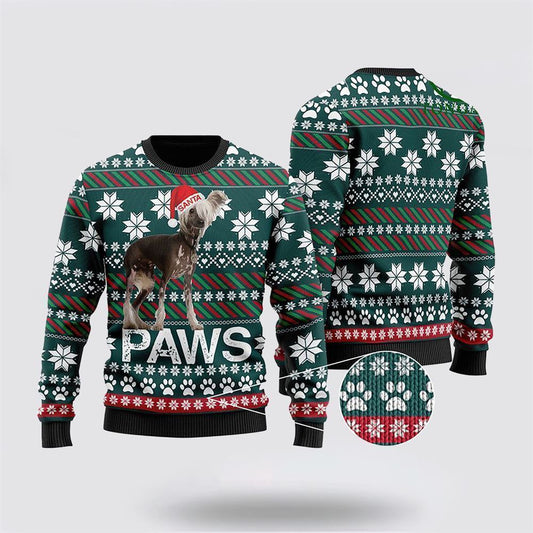 Pet Dog Sweater, Chinese Crested Santa PrintedUgly Christmas Sweater, Gift For Dog Love, Winter Fashion