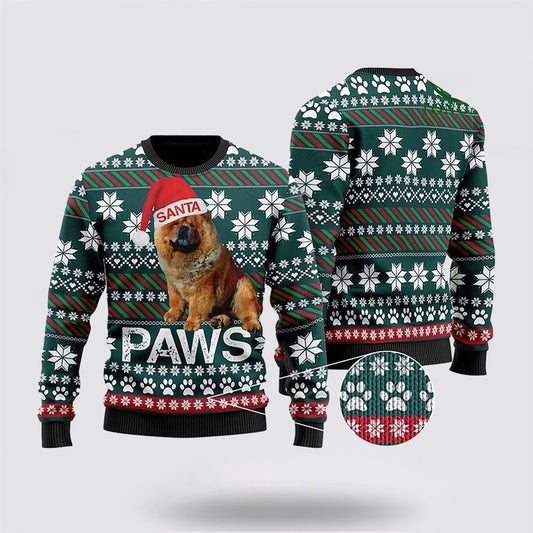 Pet Dog Sweater, Chow Chow Santa PrintedUgly Christmas Sweater, Gift For Dog Love, Winter Fashion