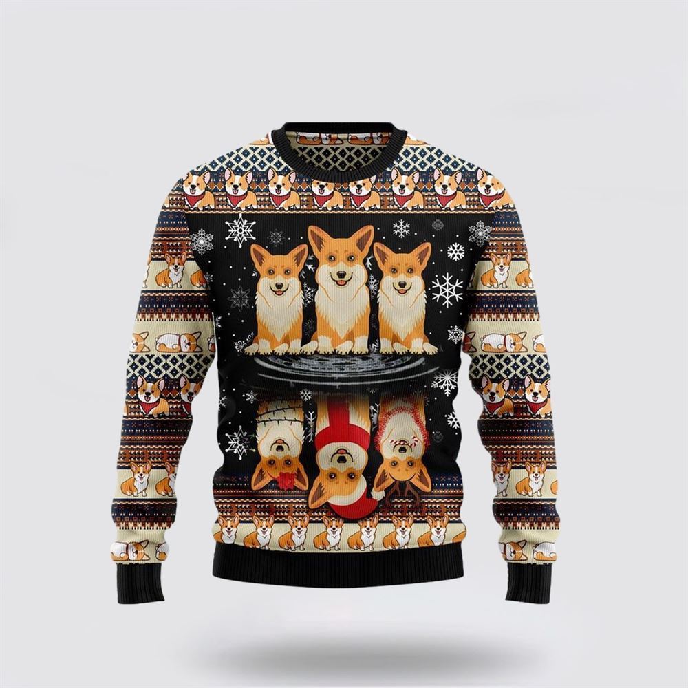 Pet Dog Sweater, Corgi Dog ChristmasUgly Christmas Sweater, Gift For Dog Love, Winter Fashion