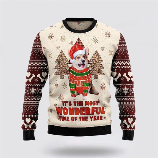 Pet Dog Sweater, Corgi The Most Beautiful TimeUgly Christmas Sweater, Gift For Dog Love, Winter Fashion