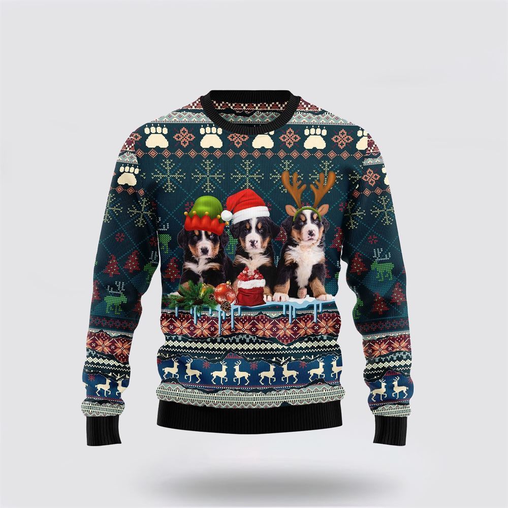 Pet Dog Sweater, Cute Bernese Mountain DogUgly Christmas Sweater, Gift For Dog Love, Winter Fashion