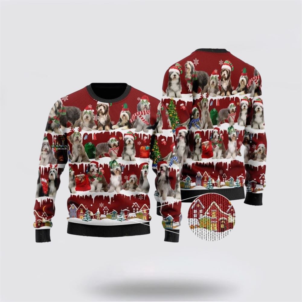 Pet Dog Sweater, Cute Old English Sheep DogUgly Christmas Sweater, Gift For Dog Love, Winter Fashion