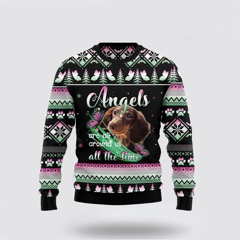 Pet Dog Sweater, Dachshund Dog AngelUgly Christmas Sweater, Gift For Dog Love, Winter Fashion