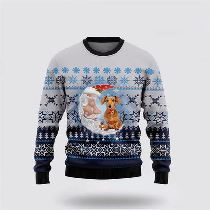 Pet Dog Sweater, Dachshund Dog Love Santa MoonUgly Christmas Sweater, Gift For Dog Love, Winter Fashion