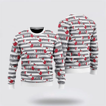 Pet Dog Sweater, Dachshund Through The SnowUgly Christmas Sweater, Gift For Dog Love, Winter Fashion