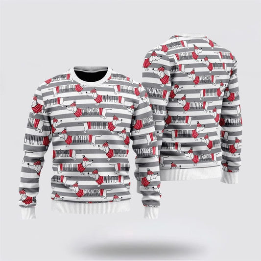Pet Dog Sweater, Dachshund Through The SnowUgly Christmas Sweater, Gift For Dog Love, Winter Fashion