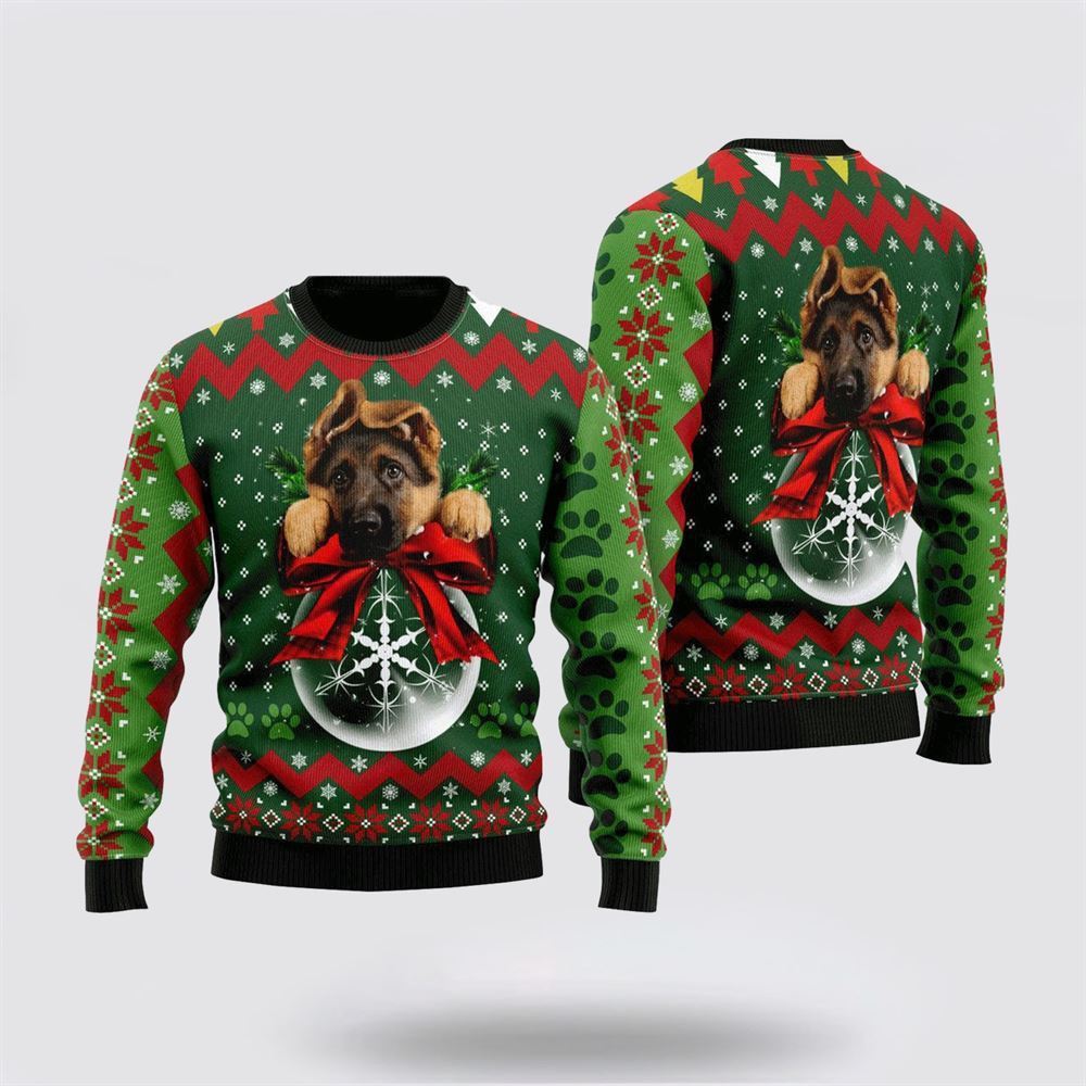 Pet Dog Sweater, German Shepherd OrnamentUgly Christmas Sweater, Gift For Dog Love, Winter Fashion