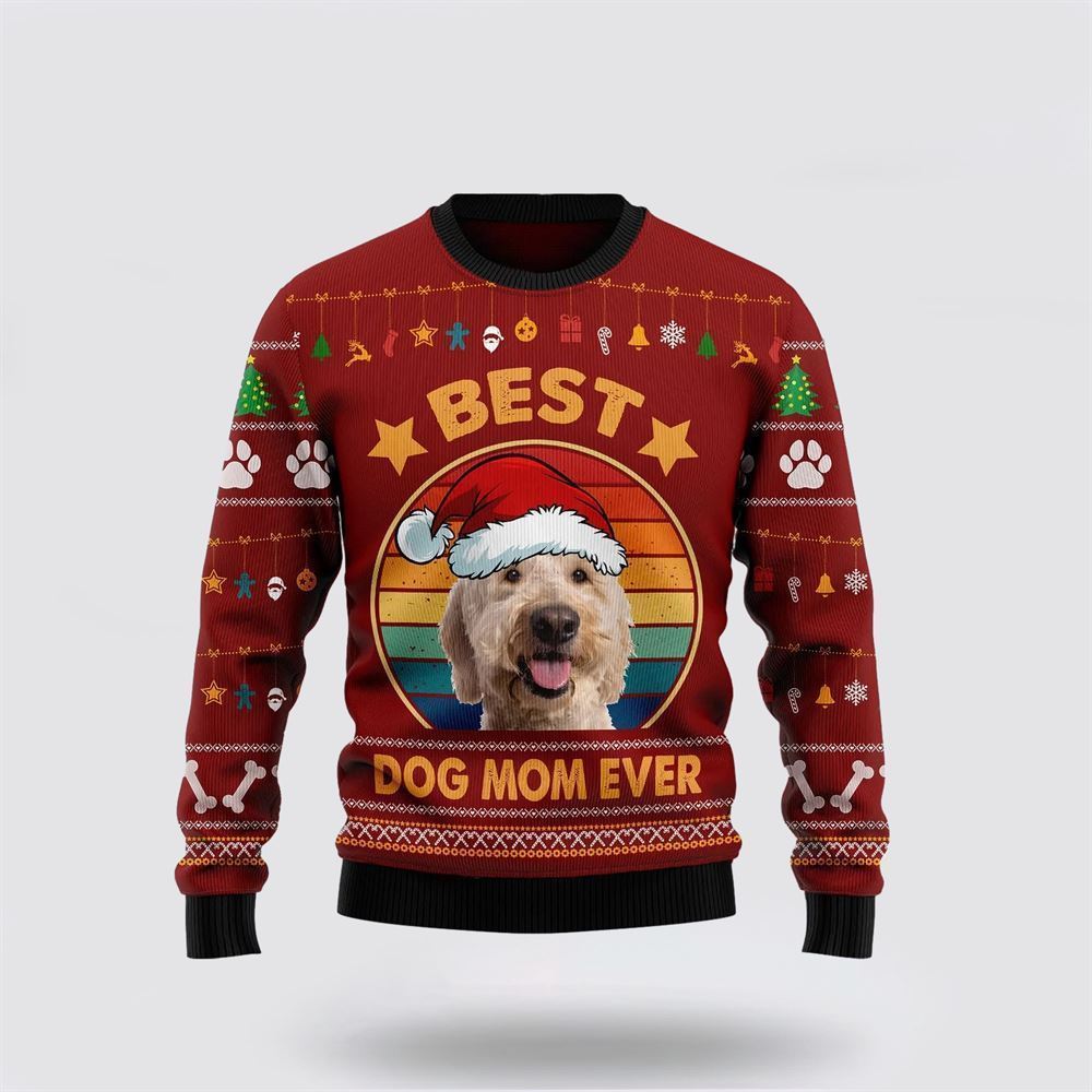 Pet Dog Sweater, Goldendoodle Best Dog Mom EverUgly Christmas Sweater, Gift For Dog Love, Winter Fashion