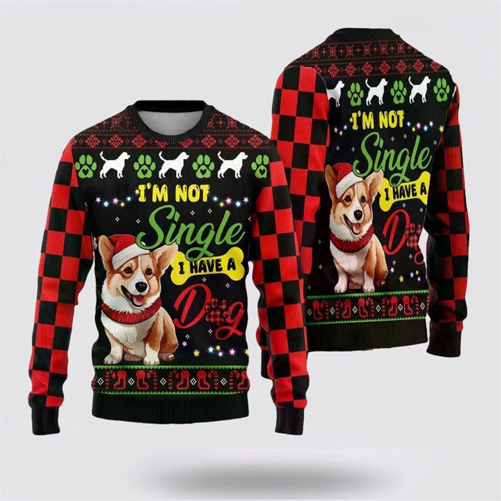 Pet Dog Sweater, Happy Corgi DogUgly Christmas Sweater, Gift For Dog Love, Winter Fashion