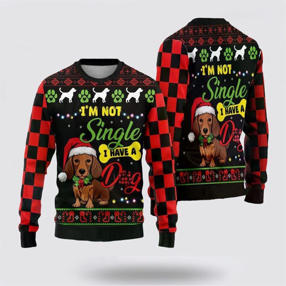 Pet Dog Sweater, Happy Dachshund DogUgly Christmas Sweater, Gift For Dog Love, Winter Fashion