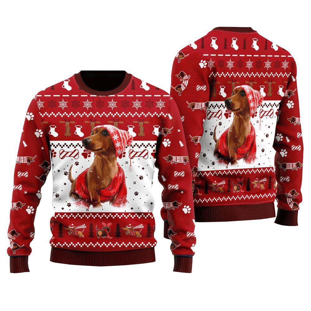 Pet Dog Sweater, Holiday DachshundUgly Christmas Sweater, Gift For Dog Love, Winter Fashion