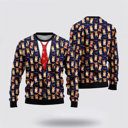 Pet Dog Sweater, I Love Corgis ChristmasUgly Christmas Sweater, Gift For Dog Love, Winter Fashion