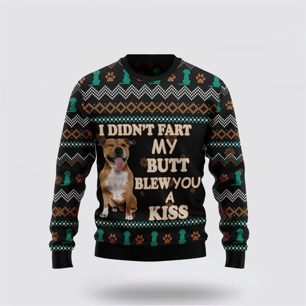 Pet Dog Sweater, Pit Bull A KissUgly Christmas Sweater, Gift For Dog Love, Winter Fashion