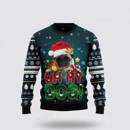 Pet Dog Sweater, Pug Oh My Dog Funny Family HolidayUgly Christmas Sweater, Gift For Dog Love, Winter Fashion