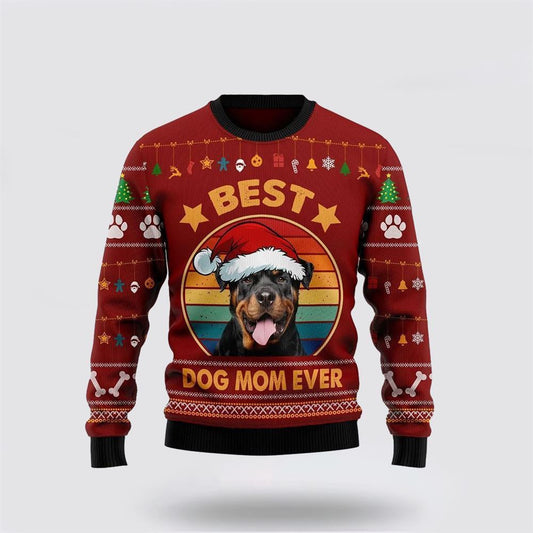 Pet Dog Sweater, Rottweiler Best Dog Mom EverUgly Christmas Sweater, Gift For Dog Love, Winter Fashion