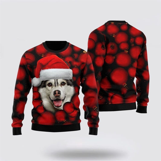 Pet Dog Sweater, Siberian Husky Ornament ChristmasUgly Christmas Sweater, Gift For Dog Love, Winter Fashion