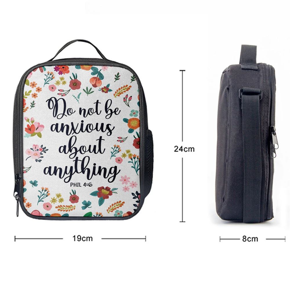 Phil 46 Do Not Be Anxious About Anything Lunch Bag, Bible Verse Lunch Bag For Men And Women