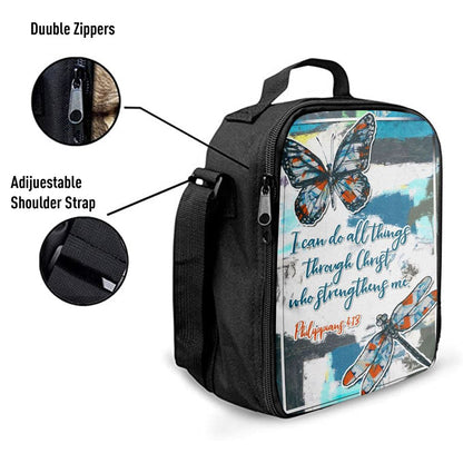 Philippians 413 I Can Do All Things Through Christ Butterfly Lunch Bags, Bible Verse Lunch Bag For Men And Women