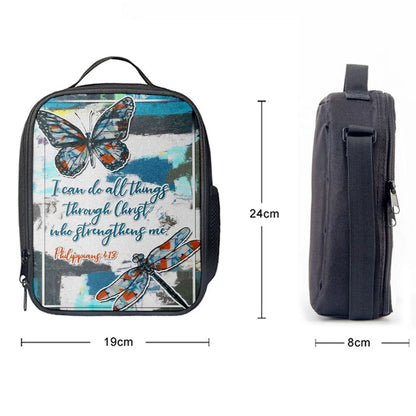 Philippians 413 I Can Do All Things Through Christ Butterfly Lunch Bags, Bible Verse Lunch Bag For Men And Women