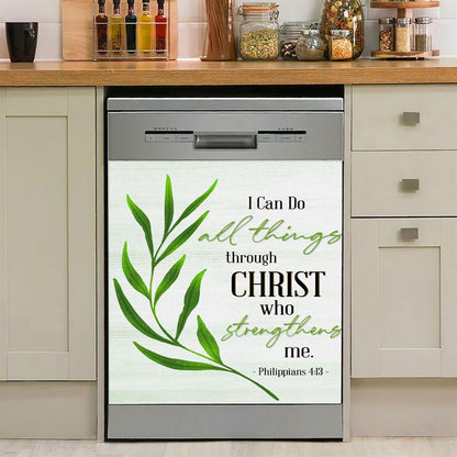 Philippians 413 I Can Do All Things Through Christ Dishwasher Cover, Inspirational Dishwasher Wrap, Christian Kitchen Decoration
