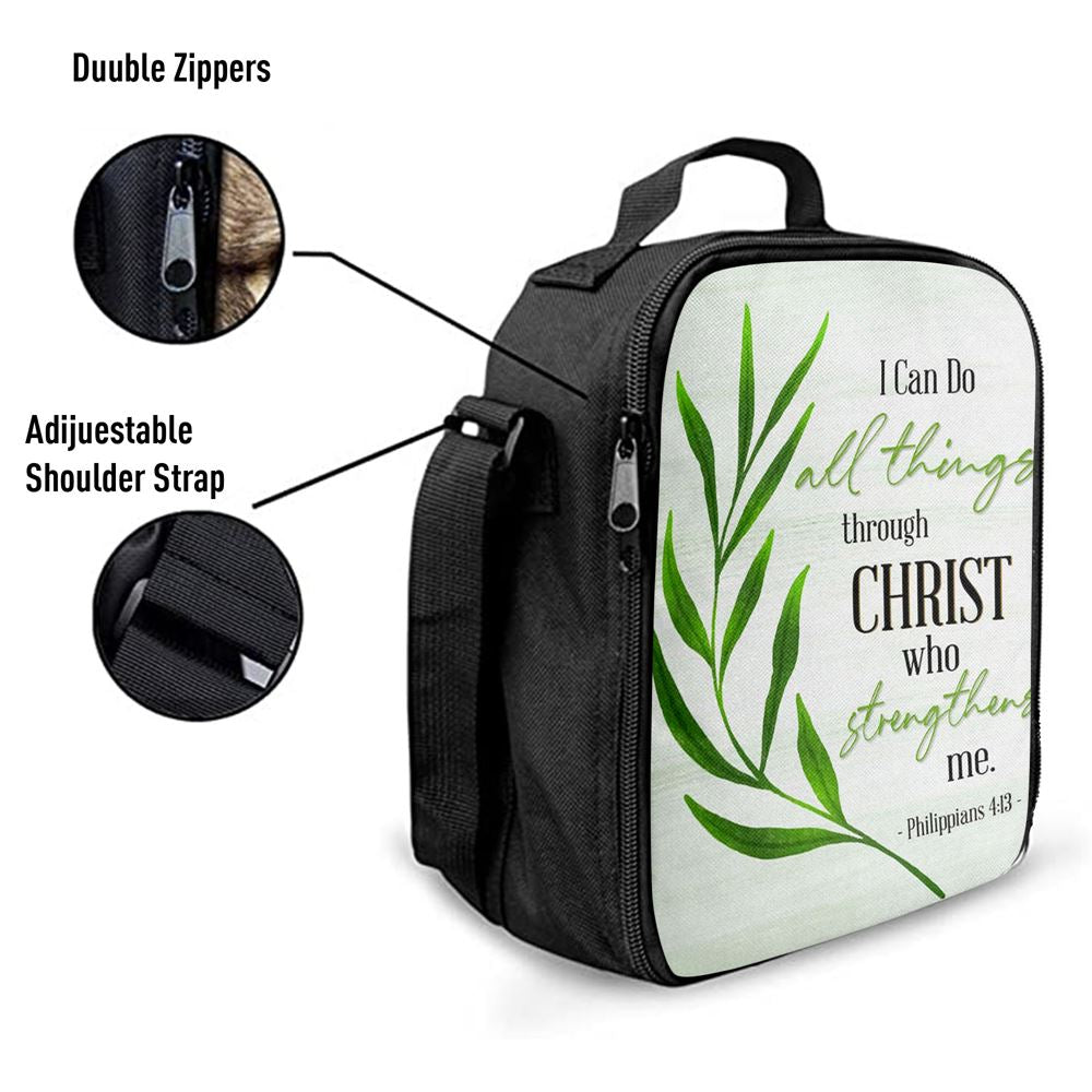 Philippians 413 I Can Do All Things Through Christ Lunch Bag, Bible Verse Lunch Bag For Men And Women