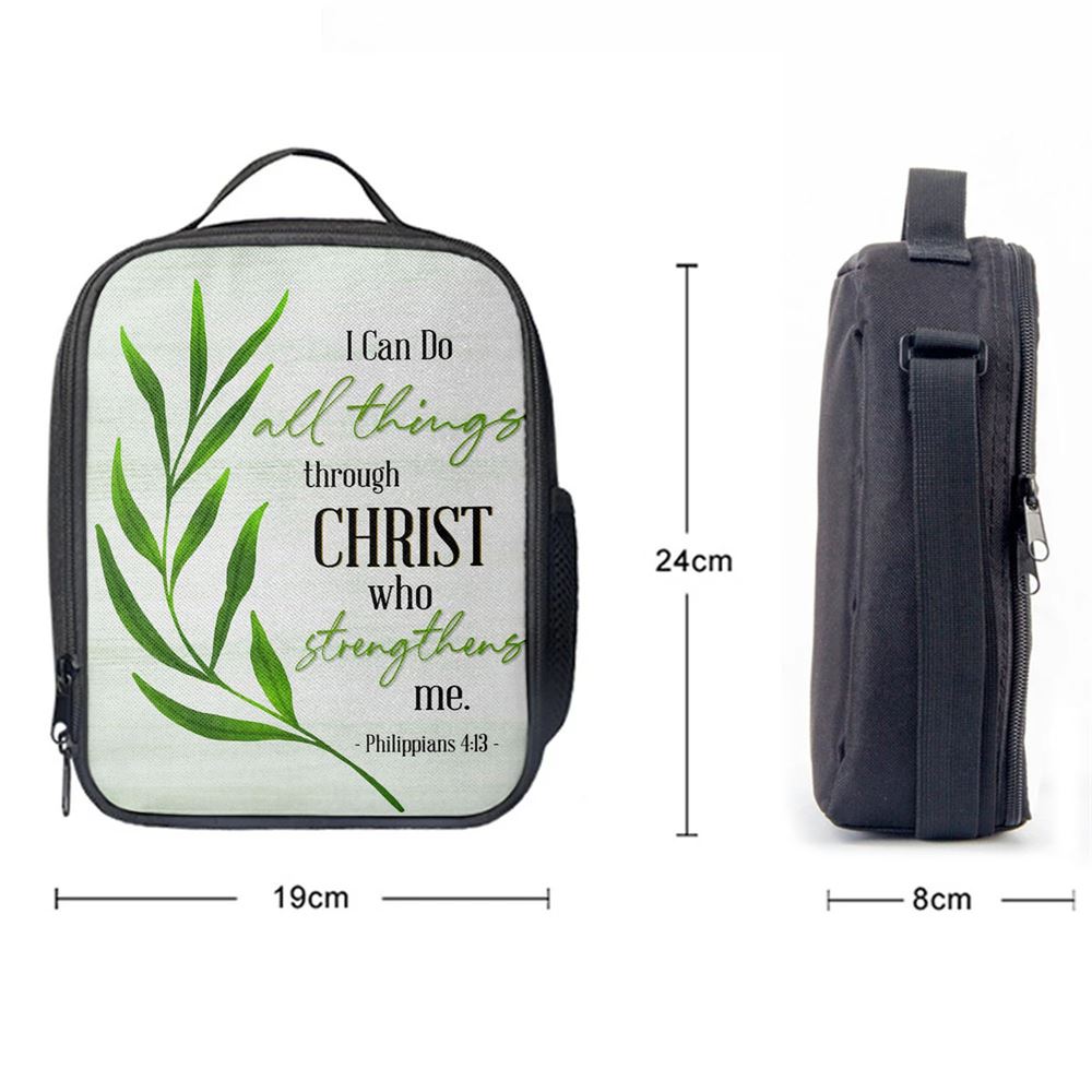Philippians 413 I Can Do All Things Through Christ Lunch Bag, Bible Verse Lunch Bag For Men And Women