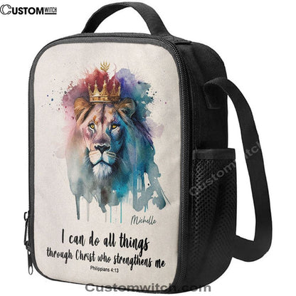 Philippians 413 I Can Do All Things Through Christ Personalized Lunch Bag, Bible Verse Lunch Bag For Men And Women