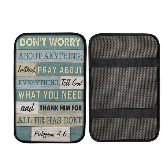 Philippians 46 Donâ€™t Worry About Anything Car Center Console Cover, Cross Car Interior Accessories