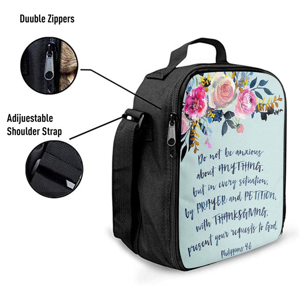 Philippians 4 6 Do Not Be Anxious About Anything Lunch Bags, Bible Verse Lunch Bag For Men And Women