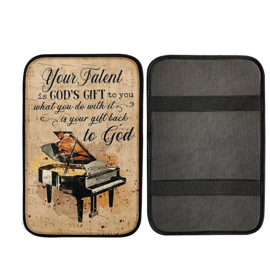 Piano Your Talent Is God's Gift To You Car Center Console Cover, Religious Car Interior Accessories