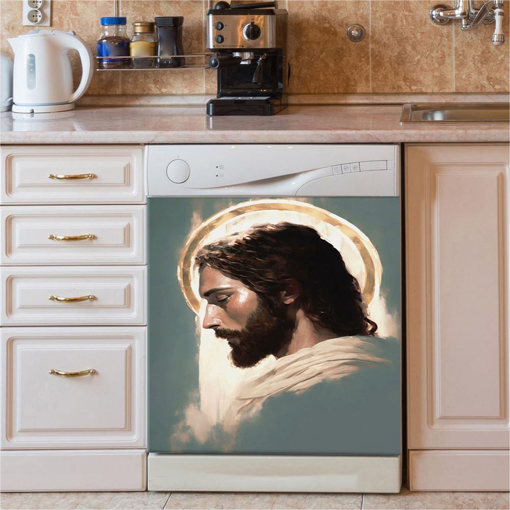 Picture Of Jesus Dishwasher Cover, Jesus Dishwasher Wrap, Jesus Kitchen Decoration