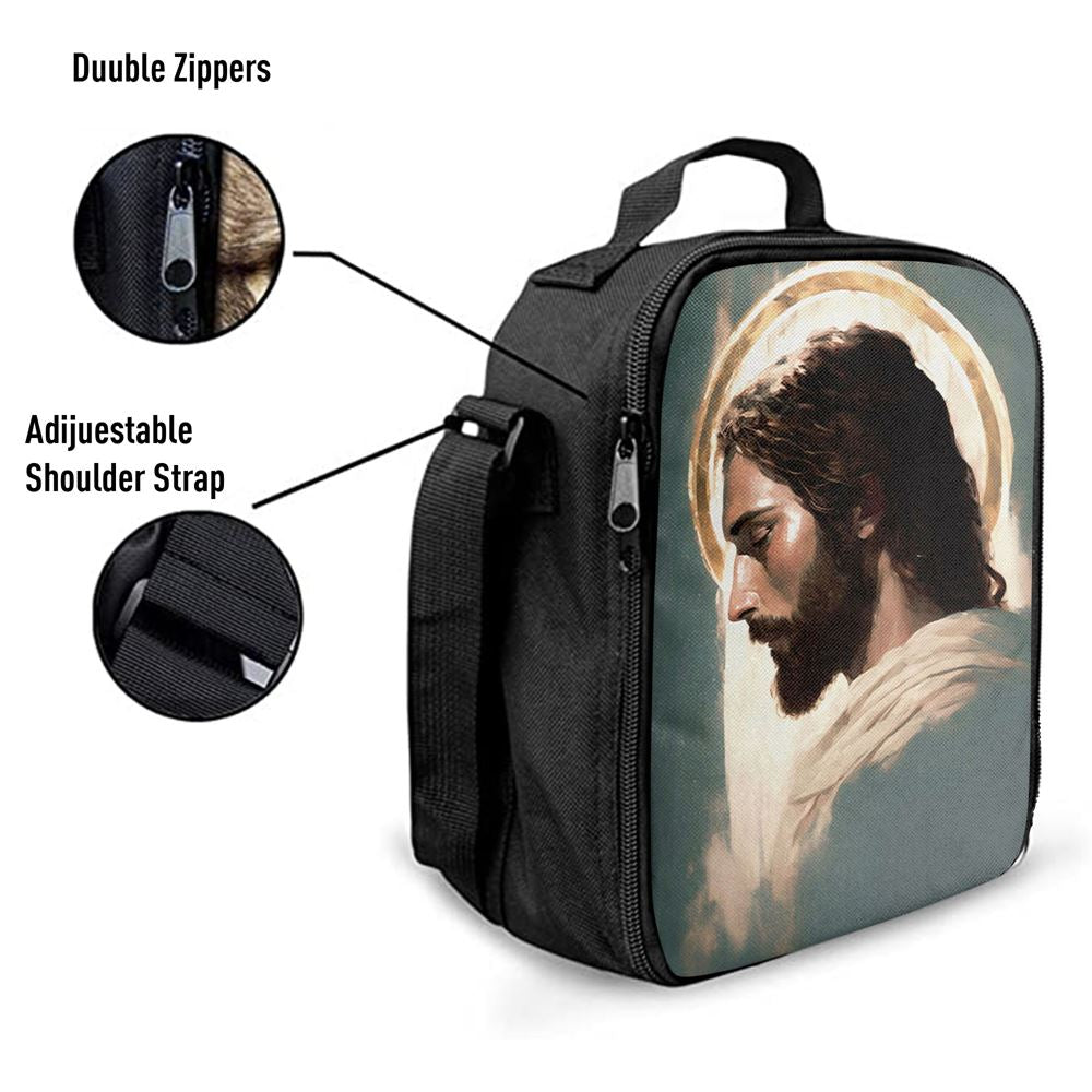 Picture Of Jesus Lunch Bag - Jesus Art, Bible Verse Lunch Bag For Men And Women