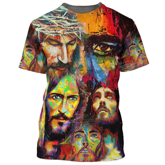 Pictures Jesus Christ All Over Print 3D T Shirt For Men And Women, Christian T-Shirt, Faith Shirt