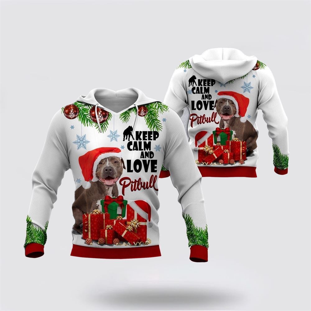 Pitbull Christmas All Over Print 3D Hoodie For Men & Women, Christmas Dog Hoodie, Christmas Hoodie Cute, Christmas Gift