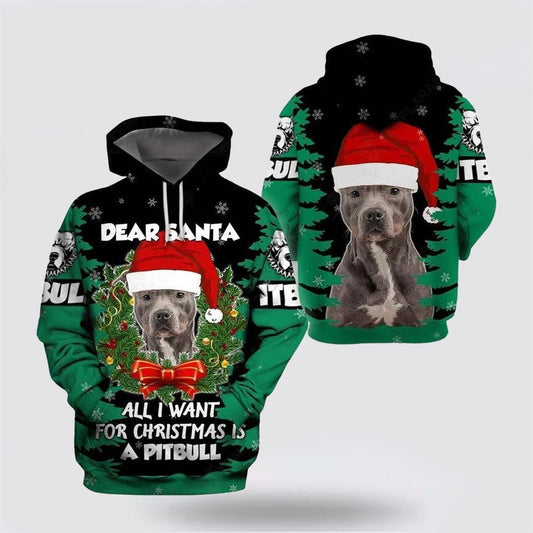 Pitbull Terrier Christmas All Over Print 3D Hoodie For Men & Women, Christmas Dog Hoodie, Christmas Hoodie Cute, Christmas Gift